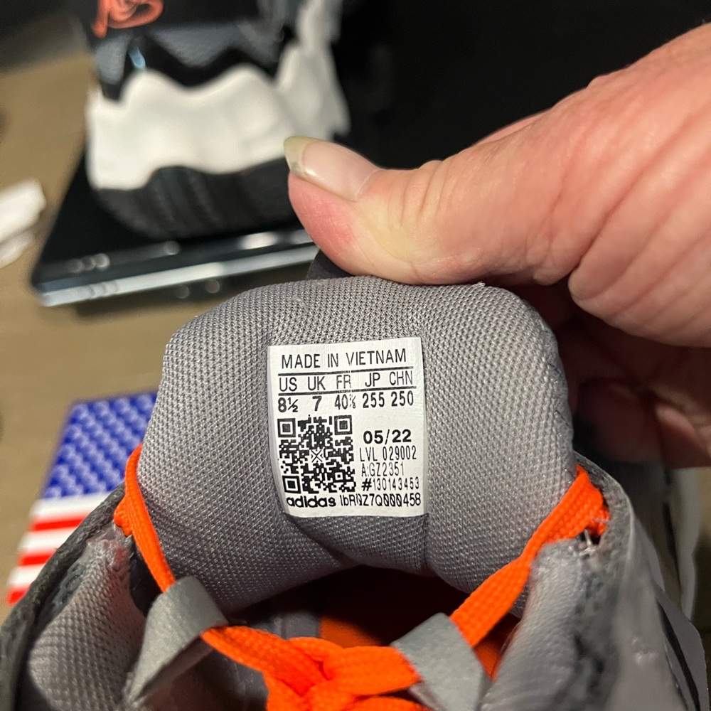 Adidas Gray Sneakers with Orange Highlights - Picture 5 of 8